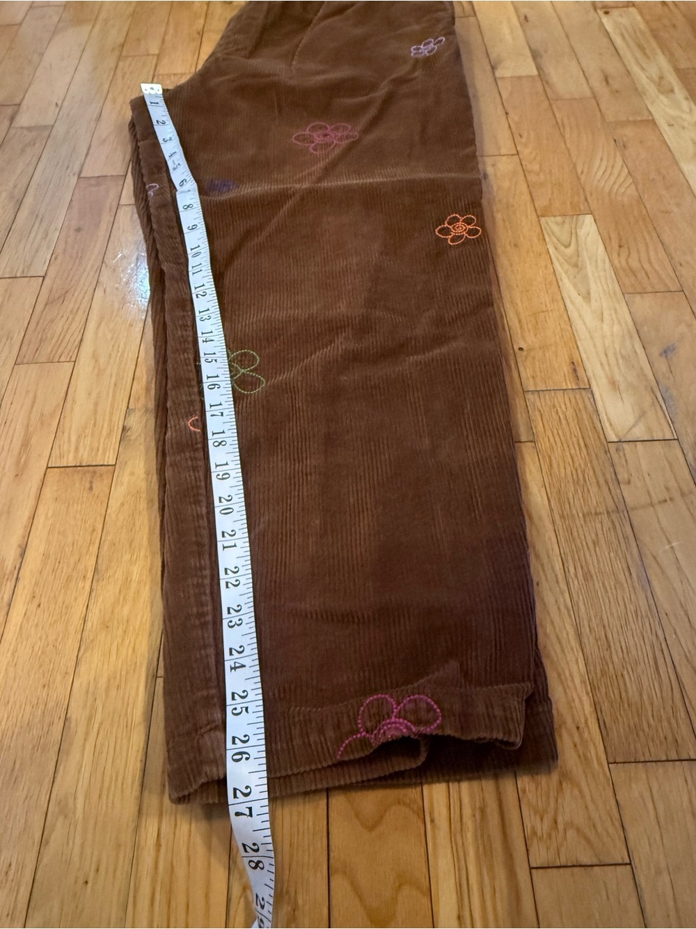 Urban Outfitters Brown Corduroy jeans with Embroidered Flowers #794 - Picture 5 of 7